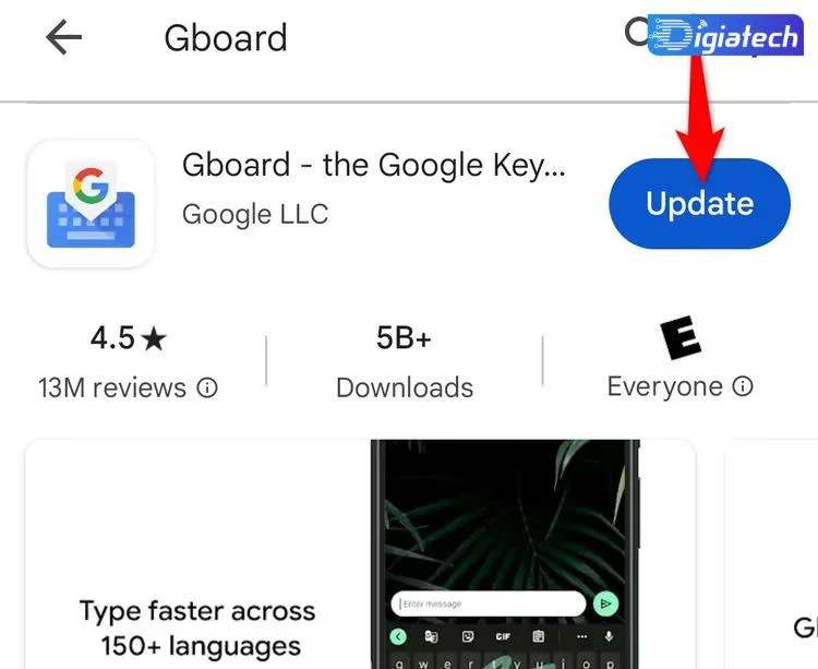 برنامه Gboard خود را بروزرسانی کنید برنامه Gboard خود را بروزرسانی کنید