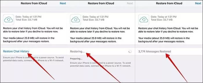 بازگردانی پیام های پاک شده در واتساپ روی آیفون