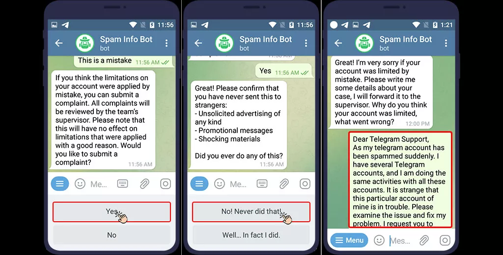 رفع ریپورت تلگرام با ربات