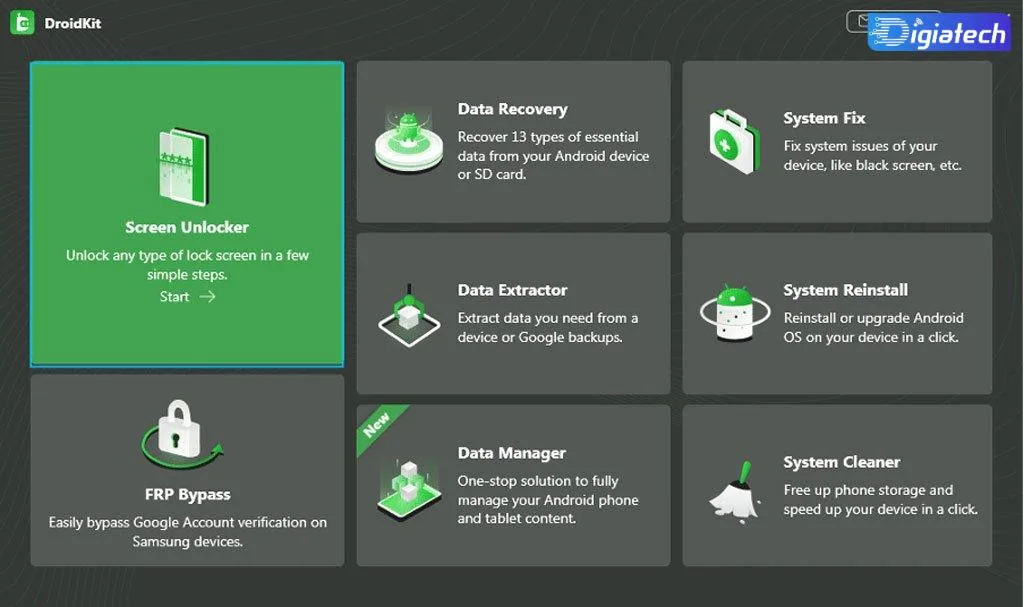برنامه DroidKit  برای باز کردن قفل گوشی سامسونگ