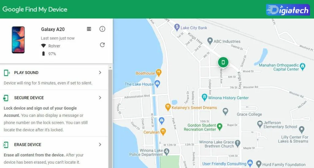 سرویس Find My Device برای باز کردن قفل گوشی سامسونگ