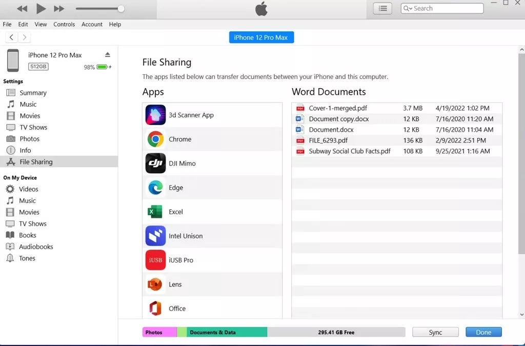 انتقال فایل از آیفون به کامپیوتر با iTunes