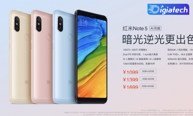 ویژگی های گوشی Xiaomi Redmi Note 5 AI