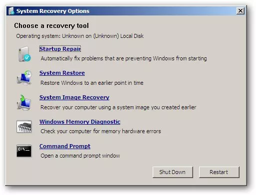 «System Image Recovery»