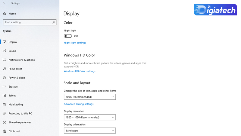 کنترل پنل (Control Panel)  و گزینه Display