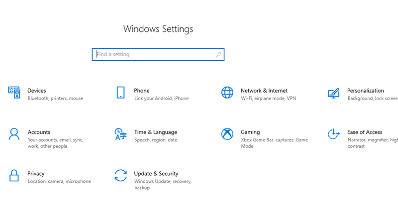 صفحه Settings