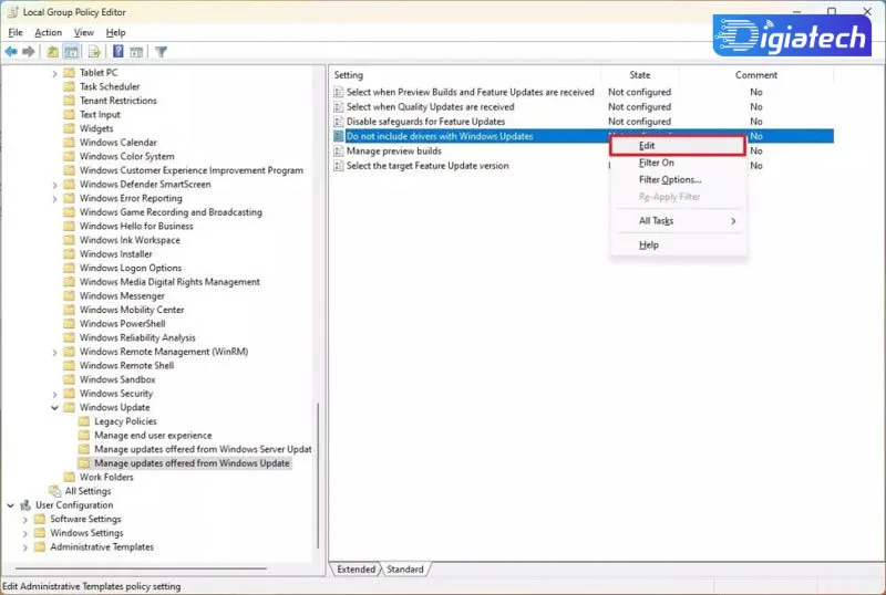 گزینه Do not include driver with Windows Update در متوقف کردن بروزرسانی خودکار درایور گزینه Do not include driver with Windows Update در متوقف کردن بروزرسانی خودکار درایور