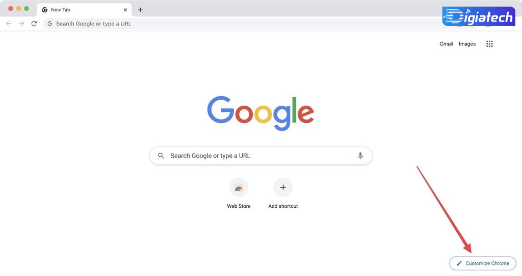دکمه Customize Chrome در سفارشی سازی کروم