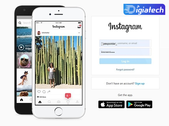 ورود به اکانت از طریق سایت اینستاگرام