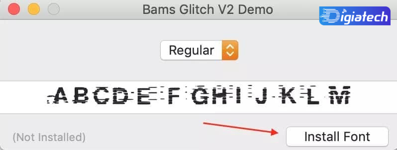 کلیک روی Install Font برای نصب فونت فارسی روی مک بوک 