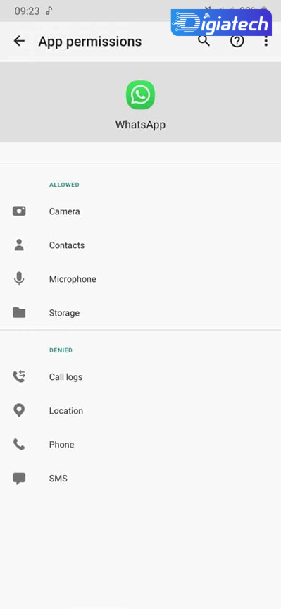 باز کردن دسترسی واتساپ برای دوربین و میکروفن