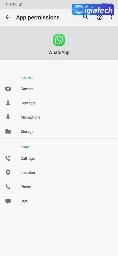 باز کردن دسترسی واتساپ برای دوربین و میکروفن