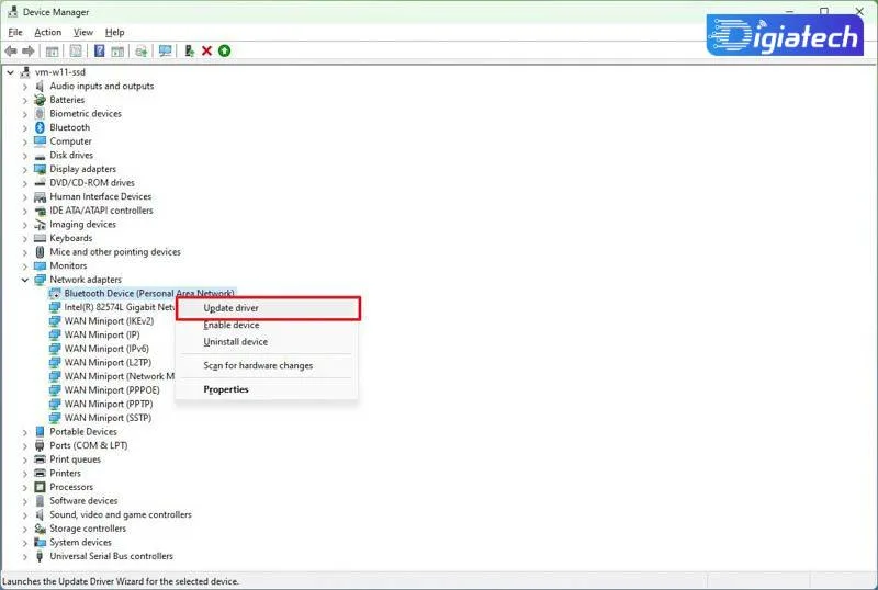 https://digiatech.com/installing-drive-windows-manually/ گزینه Update driver برای نصب درایور ها به صورت دستی