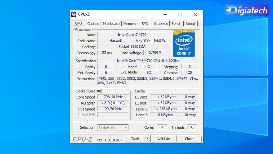 تشخیص مشخصات لپ تاپ با نصب برنامه CPU-Z