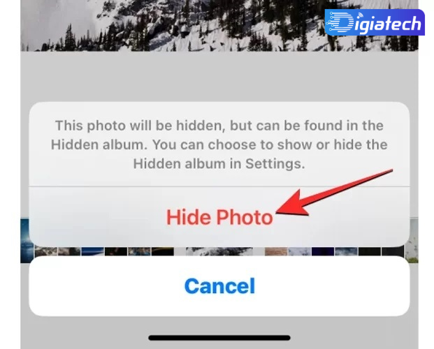 گزینه Hide Photo برای مخفی کردن عکس در آیفون