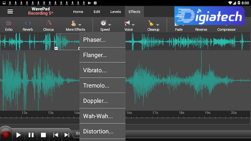 برنامه WavePad، برنامه صدا ضبط کن گوشی