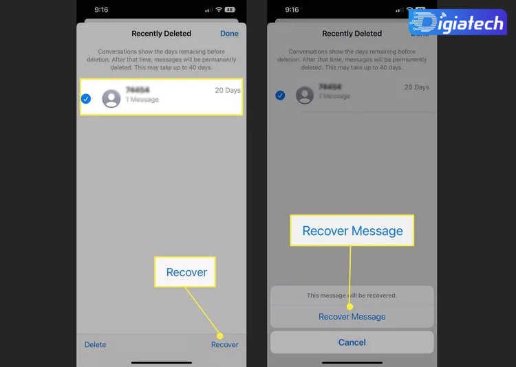 بازیابی پیام های پاک شده در گوشی‌های آیفون