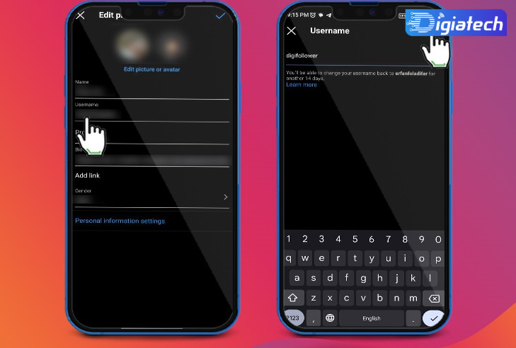 تغییر نام کاربری پیج اینستاگرام