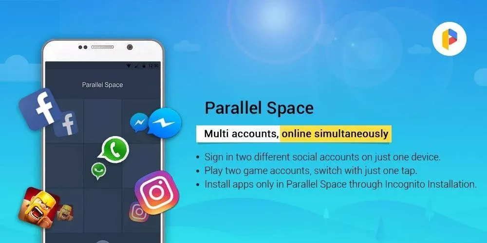 مخفی کردن برنامه های گوشی با Parallel Space