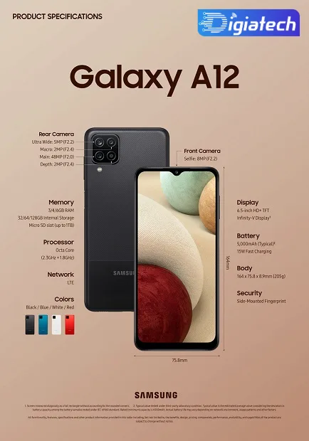 سخت افزار Samsung Galaxy A12 سخت افزار Samsung Galaxy A12