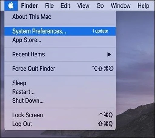 گزینه System Preferences در اتصال مک‌ بوک به تلویزیون با استفاده از کابل