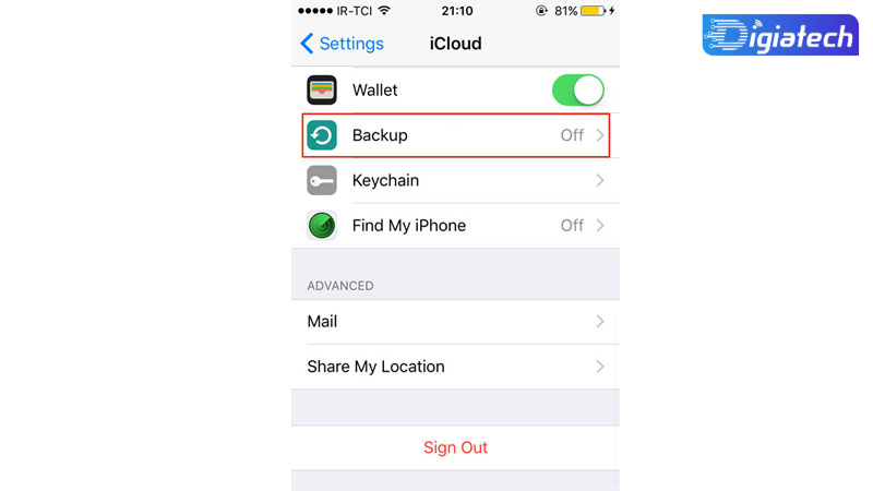 فعال کردن Backup اتوماتیک در iCloud