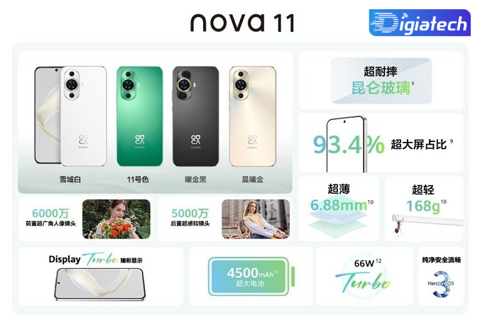 مشخصات موبایل هواوی nova 11 Ultra