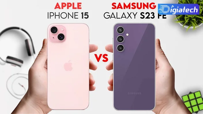 Samsung Galaxy S23 FE و Apple iPhone 15 Samsung Galaxy S23 FE و Apple iPhone 15