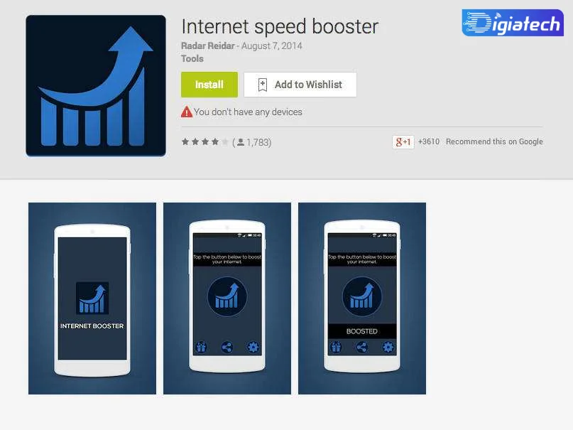  Internet speed booster 3G/4G یکی از نرم افزار های بهینه سازی سرعت adsl و دیگر اینترنت ها