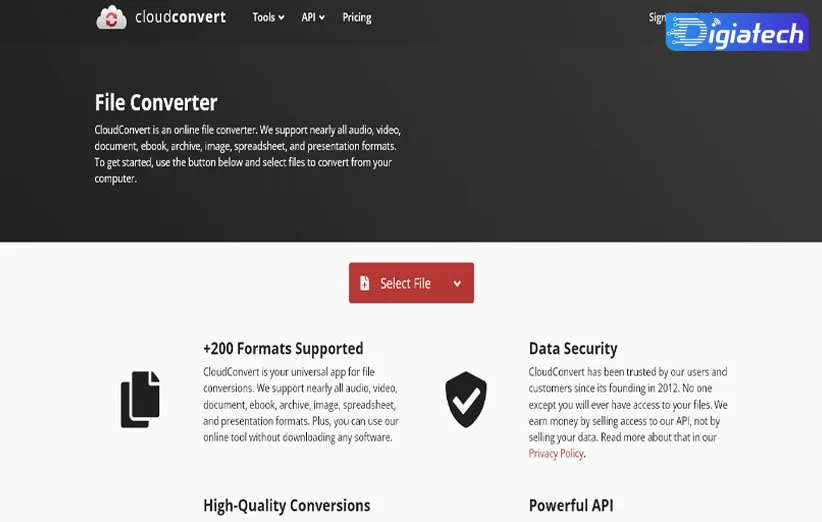وب سایت Cloudconvert برای تبدیل MOV به MP4 