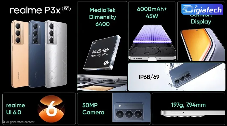 مشخصات دوربین Realme P3x مشخصات دوربین Realme P3x