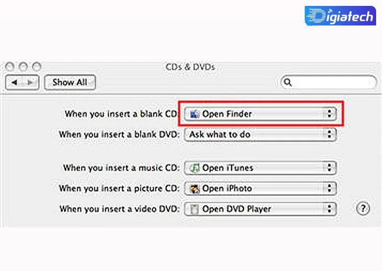 مراحل رایت سی‌ دی در macOS