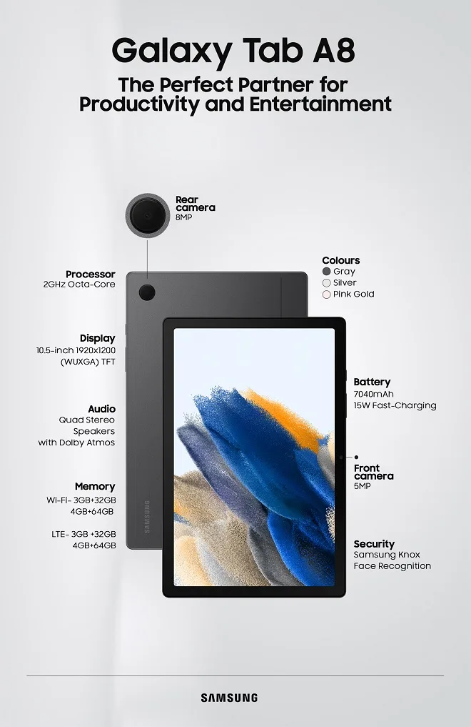 دوربین ها تبلت سامسونگ تب Galaxy Tab A8 دوربین ها تبلت سامسونگ تب Galaxy Tab A8