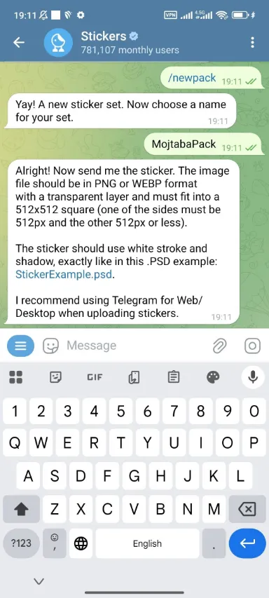 ساخت استیکر ثابت با ربات Stickers ساخت استیکر ثابت با ربات Stickers