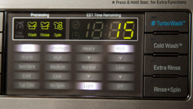 علت روشن شدن تمام چراغ های ماشین لباسشویی ال جی