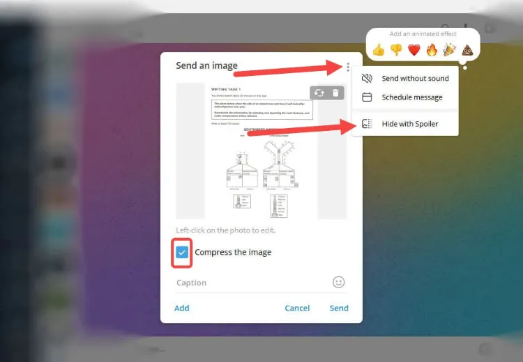  استفاده از قابلیت اسپویلر تلگرام در دستکاپ