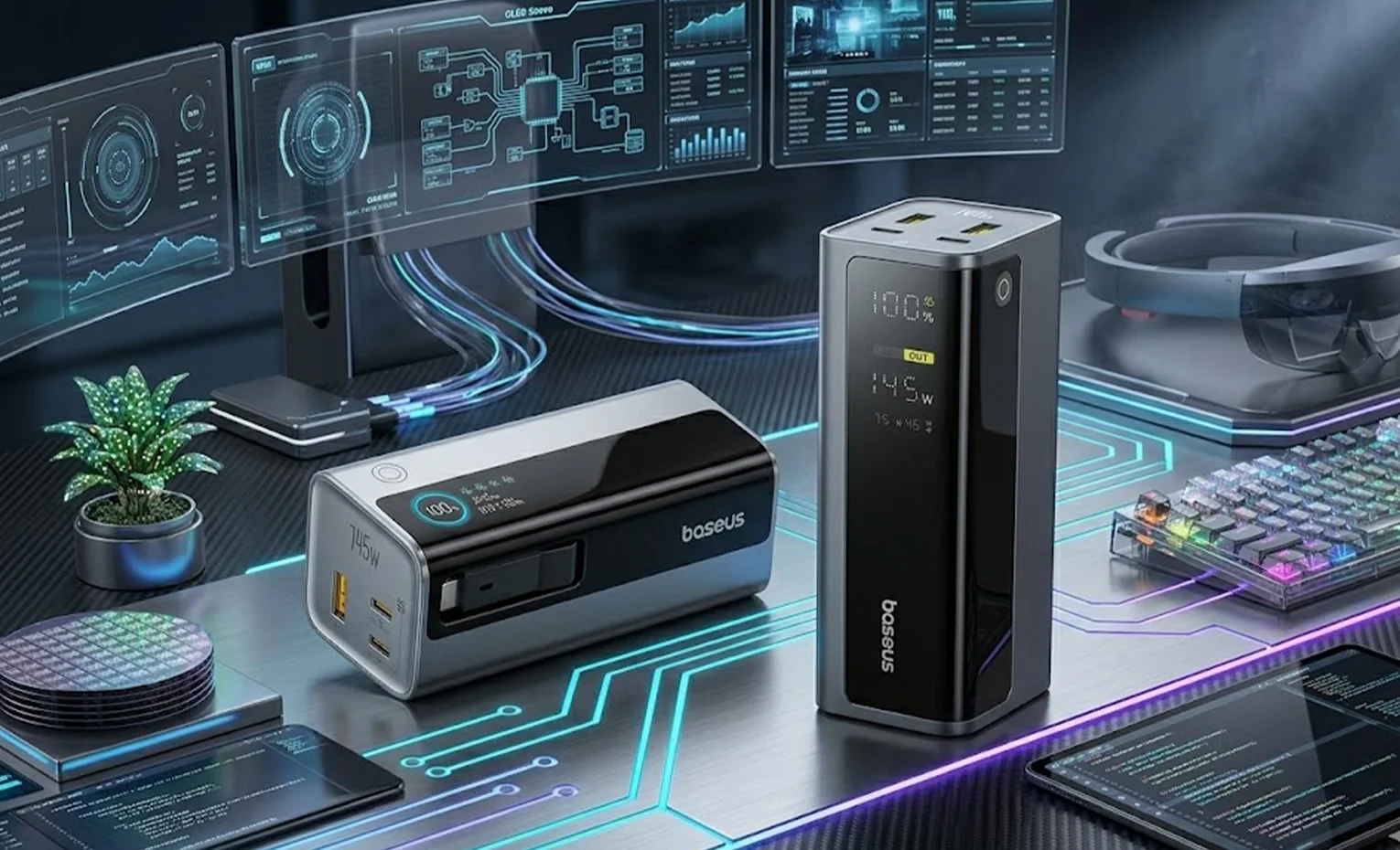 نمایشگر دیجیتال هوشمند پاوربانک EnerGeek GP12 بیسوس